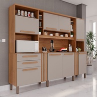 Armário de Cozinha Safira: 8 Portas e Design Ripado - imagem 1
