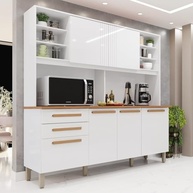 Armário de Cozinha 6 Portas e 2 Gavetas Adelle Yescasa Branco Neve - Design Moderno e Funcional - imagem 2
