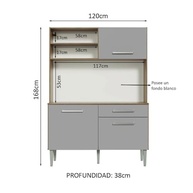 Armário de Cozinha Compacta 120cm Life Madesa - Moderno e Funcional - imagem 3