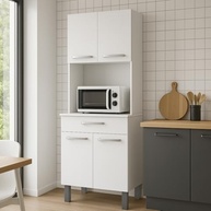 Armário de Cozinha Balli 4 Portas e 1 Gaveta em Branco Brilho - Espaço Inteligente para sua Cozinha - imagem 3