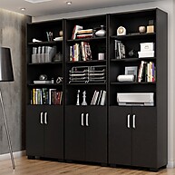 Armário Estante Office 181cm Preto: Organização com Estilo - imagem 1