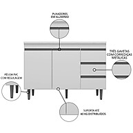 Balcão de Cozinha Andréia 120cm: Pia Inox + Armário! - imagem 2