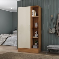 Armário Multiuso Espresso Cinamomo/Off White - 1 Porta e 7 Prateleiras | Design Moderno e Resistente - imagem 1