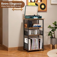 Huxitocan: Suporte Elegante para Toca-Discos com Armazenamento Amplo para Vinil e CDs - imagem 4