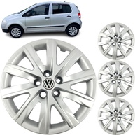 Jogo 4 Calotas Aro 15 VW Polo, Fox e SpaceFox (2008-2016) Grid GR078CP com Adesivo Logo Resinado - imagem 1