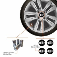 Jogo de Calotas Aro 15 HB20 Hatch/Sedan 2016-2018: Estilo e Proteção com Selo Resinado e Tampa Ventil Cromada - imagem 3