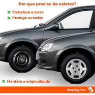 Kit 4 Calotas Corsa Classic Aro 13 Prata Grid - Cubo Baixo (2011-2015) - imagem 3