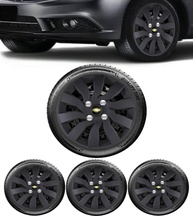 Jogo 4 Calotas Esportivas Street Preto Fosco Aro 14 - Onix 2013-2024 - imagem 1