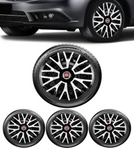 Jogo 4 Calotas Esportivas Triton Aro 14 Preto/Prata - Fiat Novo Uno, Argo, Cronos, Strada e Mais - imagem 2