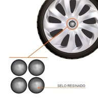 Jogo de Calotas Velox Silver Aro 14 para Citroën C3, C4, Aircross, C5, Xsara, Berlingo + Selos Resinadas - imagem 3