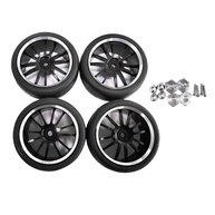 Kit 4 Pneus e Aro 4.1/10 Preto Alto Desempenho para seu RC - imagem 1