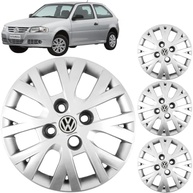 Jogo 4 Calotas Aro 13 VW Gol G4 e G5 (2006-2014) Grid GR099CA com Adesivo Logo Resinado - imagem 2