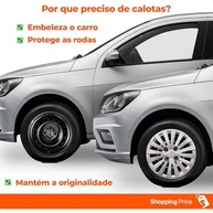 Kit 4 Calotas Aro 15 Prata Gol Voyage G6 2015-2016 Grid - Design e Proteção - imagem 3