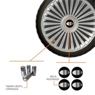 Jogo de Calotas Europa Premium Aro 15 para HB20, HB20S, Elantra, i30, Sonata - Design Moderno e Acabamento Impecável - imagem 3