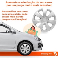 Kit 4 Calotas Aro 14 Prata Etios 2014-2015 Grid - Design Esportivo e Fixação Segura - imagem 5