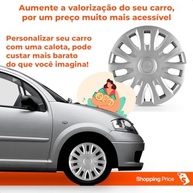 Kit 4 Calotas C3 2007-2013 Aro 14 Prata Grid - Design Esportivo e Fixação Segura - imagem 5