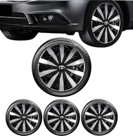 Jogo 4 Calotas Esportivas Seven Aro 14 Preto/Prata - TOYO | Ideal para Etios, Yaris e Corolla - imagem 2