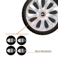 Jogo Calota Aro 14 Velox Silver HB20 HB20S Elantra i30 Sonata + Selo Resinado - imagem 3