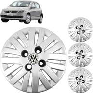 Jogo 4 Calotas Aro 13 VW Gol G5/G6 2008-2015 Grid Prata com Adesivo Resinado Logo VW - imagem 2