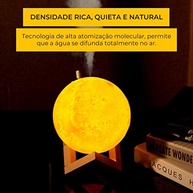 Umidificador de Ar Ultrassônico com Difusor de Aromas e Luminária LED Formato Lua 880ml - imagem 5