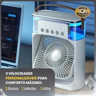 Climatizador Portátil com LED, Timer e Função Aromatizadora - 3 Velocidades | Resfria, Umidifica e Ilumina Ambientes - imagem 3