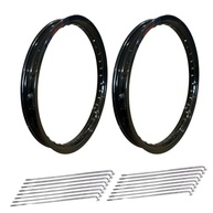 Par de Aros de Moto Alumínio Preto Brilhante - Titan 125/150/160 + Raios - imagem 4