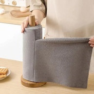 Rolo de Pano de Limpeza de Microfibra Reutilizável - Ultra Absorvente e Sem Arranhões (Cinza) - imagem 1