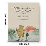 Arte de Parede Urso Pooh Amizade - Pintura em Tela 20x25cm com Citação Clássica - imagem 3