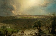 Jerusalém Vista do Monte das Oliveiras - Tela Canvas 30x46 - Obra de Arte para Decoração - imagem 1