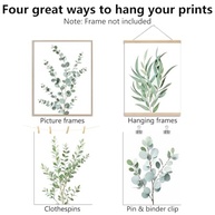 4 Peças de Arte de Parede Botânica Verde Sálvia - Eucalipto Minimalista para Decoração de Quarto, Sala e Banheiro - imagem 4