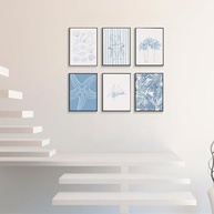 Pôsteres Blue Coastal - Arte de Parede Estética para Decoração Moderna (Conjunto de 6, 30x40 cm) - imagem 4