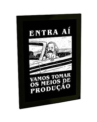 Quadro Decorativo A4 Engraçado - Karl Marx Meios de Produção - Arte Irônica para Sua Casa - imagem 2