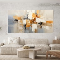 Quadro Decorativo Abstrato Dourado 130x70cm - Arte Moderna para Ambientes Elegantes - imagem 1