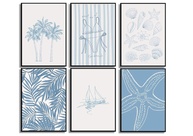 Pôsteres Blue Coastal - Arte de Parede Estética para Decoração Moderna (Conjunto de 6, 30x40 cm) - imagem 1
