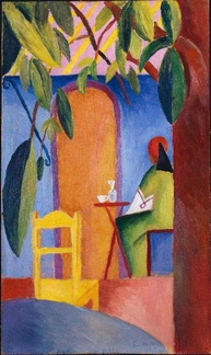 Café Turco de August Macke - Tela Canvas 30x50cm | Arte de Museu para Decoração Moderna - imagem 1