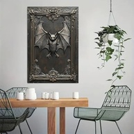 Arte de Parede Vintage Morcego Halloween 30x45cm - Tela Rústica Decorativa para Casa e Escritório - imagem 4