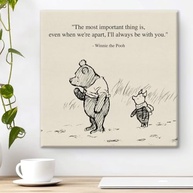 Arte de Parede Ursinho Pooh Retrô - Quadro Decorativo com Citação I'll Always Be with You - 20x20 cm - imagem 2