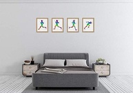 Conjunto de 4 Impressões de Arte de Parede Girl Runner 20x25cm - Design Abstrato para Corredores e Atletas - imagem 3