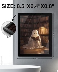 Pôster Dark Academia Leitura Fantasma - Arte Vintage 15x20cm para Decoração de Parede e Mesa - imagem 4