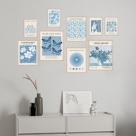 Conjunto de Pôsteres de Arte Azul Moderna - 9 Peças para Decoração de Parede no Estilo Matisse - imagem 3