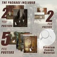 Pôsteres de Arte de Parede de Halloween - Fantasmas Fofos Vintage em Tela Premium - imagem 4