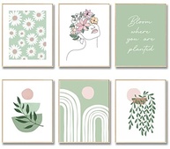 Pôsteres de Arte Verde Sálvia para Decoração de Quarto - Coleção Moderna com Estilo Matisse e Abstrato - imagem 2