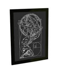 Quadro Decorativo Atlas Fibonacci E Tempo - Moldura Moderna com Arte em Alta Definição - imagem 2
