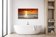 Pôr do Sol no Oceano - Arte de Parede em Tela Esticada e Emoldurada para Sala e Quarto - imagem 4