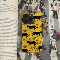 Capa iPhone: Arte Floral Leopardo Amarela - imagem 2