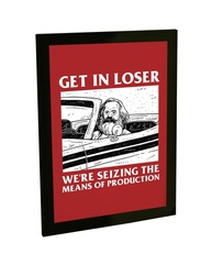 Quadro Decorativo A4 Engraçado Karl Marx – Meios de Produção | Arte Irônica para Sala, Quarto ou Escritório - imagem 1