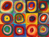 Tela Canvas Quadrados com Círculos Concêntricos de Kandinsky - Arte Moderna para Decoração - imagem 1