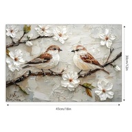 Arte de Parede Pássaros em Ramo Florescente 30x45cm - Pôster Vintage Rústico para Decoração de Casa e Escritório - imagem 3