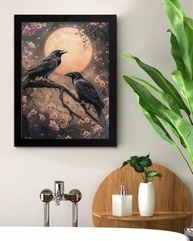 Pôster Gothic Ravens Dark Academia - Arte Emoldurada 15x20cm para Decoração de Parede e Mesa - imagem 3