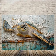 Arte de Parede Vintage Tartaruga Marinha - Pôster 30x45cm para Decoração Rústica - imagem 3